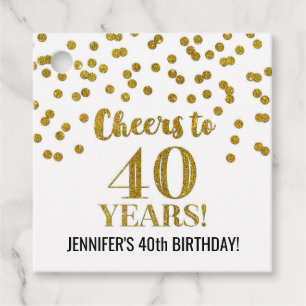 Höhepunkt von 40 Jahren Gold Glitzer Confetti Geschenkanhänger