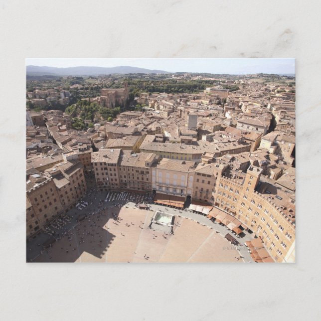 Hoher Angle View Townscape, Siena, Italien Postkarte (Vorderseite)