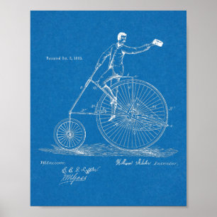 Hoher Fahrrad-Geschmacksmuster-Kunst-Druck des Poster