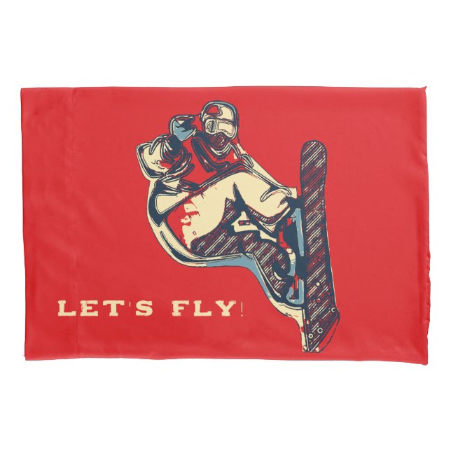 Hoher Flyer! - Snowboarden-Pillowcase Kissenbezug (Vorderseite)