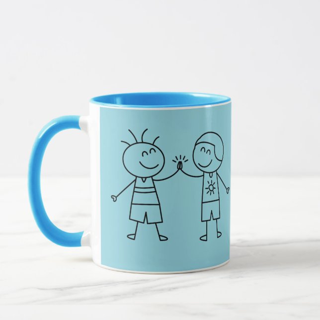 Hoher Fünf-Faustschlag Tasse (Links)