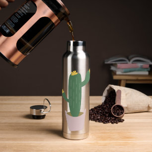 Hoher grüner und gelber Wüstenkaktus Trinkflasche