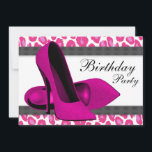 Hoher Heels u. heißes Einladung<br><div class="desc">Hübsche Schuhe der hohen Ferse des heißen Rosas und Leopardgeburtstags-Party Einladung des heißen Rosas. Diese Leopard-Party Einladung des heißen Rosas funktioniert gut für einen Junggeselinnen-Abschied, ein Brautparty, 30., 35., 40., 45., 50., 55., 60., 65. und jeden möglichen einen anderen einen Zahlgeburtstag der Frau 21., 25.. Diese stilvolle Leopardgeburtstags-Party Einladung des...</div>