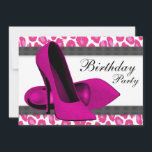 Hoher Heels u. heißes Einladung<br><div class="desc">Hübsche Schuhe der hohen Ferse des heißen Rosas und Leopardgeburtstags-Party Einladung des heißen Rosas. Diese Leopard-Party Einladung des heißen Rosas funktioniert gut für einen Junggeselinnen-Abschied, ein Brautparty, 30., 35., 40., 45., 50., 55., 60., 65. und jeden möglichen einen anderen einen Zahlgeburtstag der Frau 21., 25.. Diese stilvolle Leopardgeburtstags-Party Einladung des...</div>