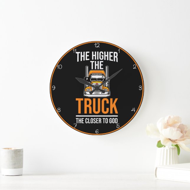 Hoher LKW, Naher für Gott Große Wanduhr (Zuhause)