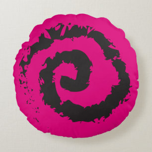 HOHER PINK SPIRAL Rundwurfpilz Rundes Kissen