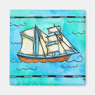 Hoher Schiffs-Magnet - Brigantine-Piraten-Schiff Magnet