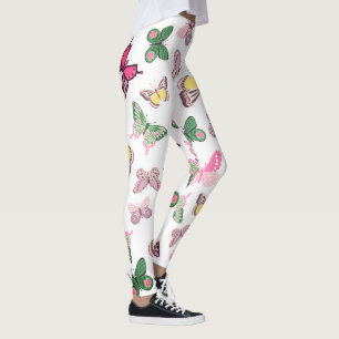 Hoher Schmetterling Scheckkarton und Tierdruck Leggings