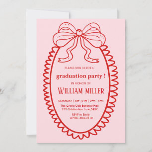 Hoher Schulhandschuh Illustriert rosa und roter Gr Einladung