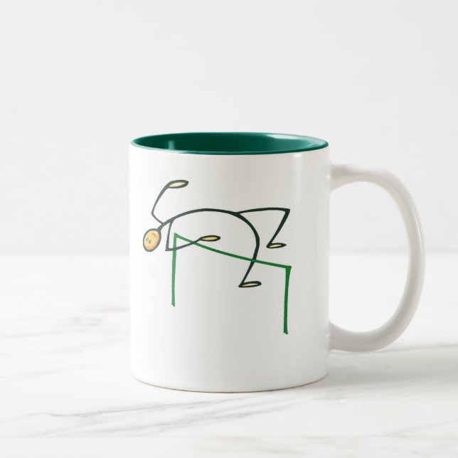Hoher Sprungs-T - Shirts und Geschenke Zweifarbige Tasse (Rechts)