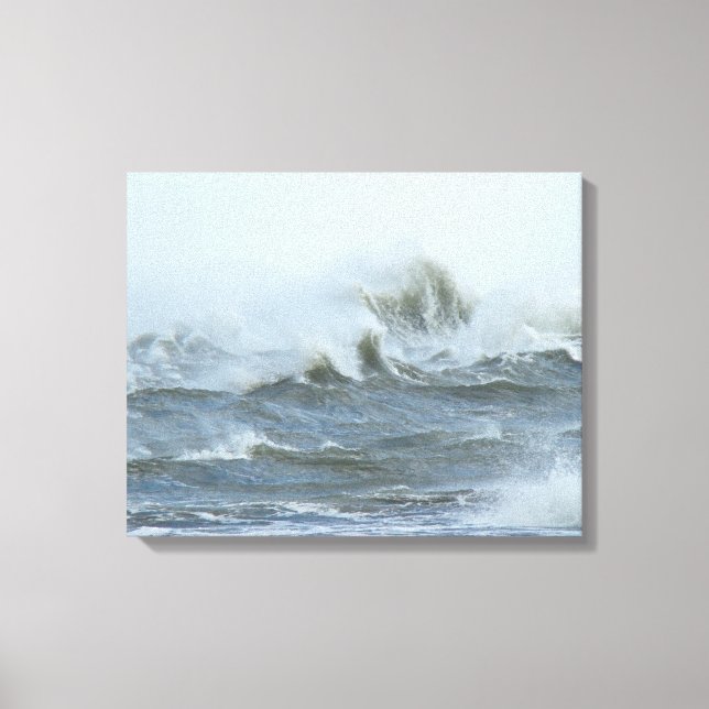 Hoher Surf - Außenbänke Nord Carolina Leinwanddruck (Vorderseite)