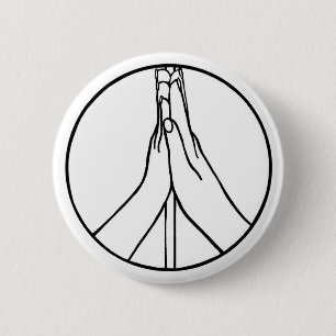 Hoher Zeichenknopf des Friedensfünf Button