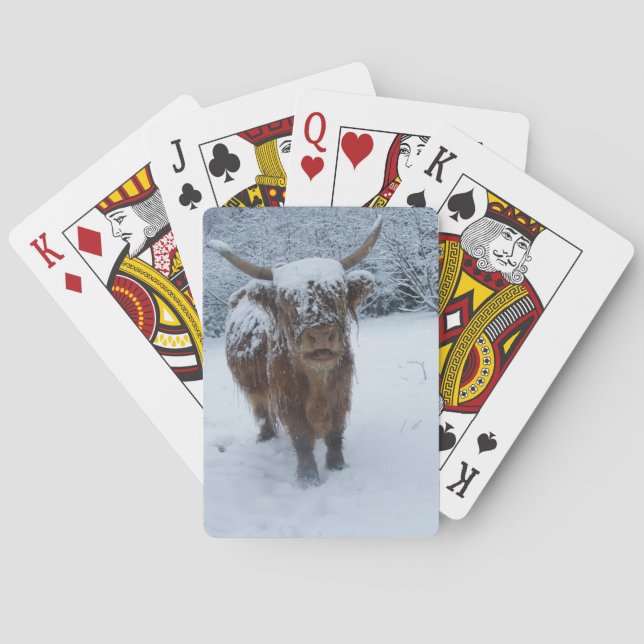 Höhere Kuh in Schneekarten Spielkarten (Rückseite)