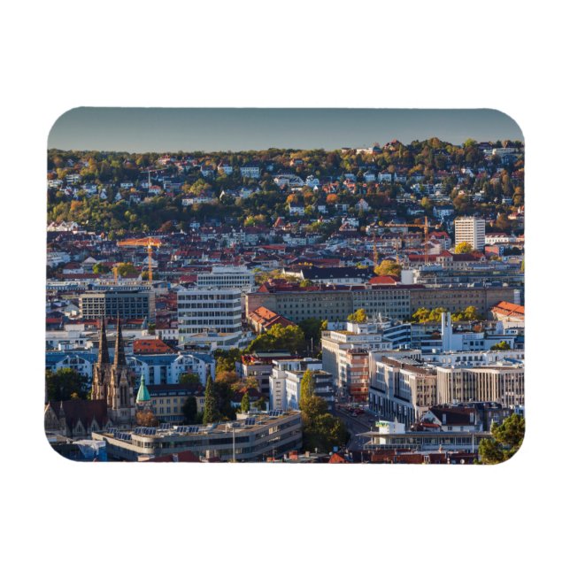 Höhere Stadtsicht Stuttgart Magnet (Horizontal)