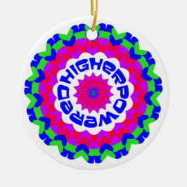 Höheres spirituelles Zitat Kaleidoskop-Design Keramikornament