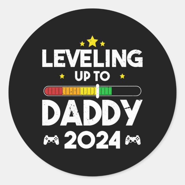 Höherstufung bis zum Daddy Loading, die für Vater  Runder Aufkleber (Vorderseite)