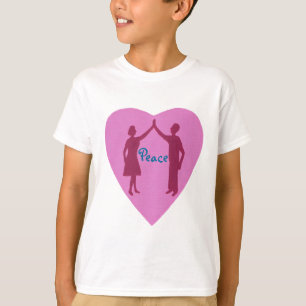 Hohes fünf, männliches und weibliches Silhouette T-Shirt