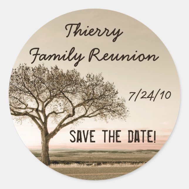 Hohes Land-Familien-Wiedersehen Save the Date Runder Aufkleber (Vorderseite)