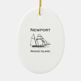 Hohes Schiff Newports Rhode Island Keramik Ornament