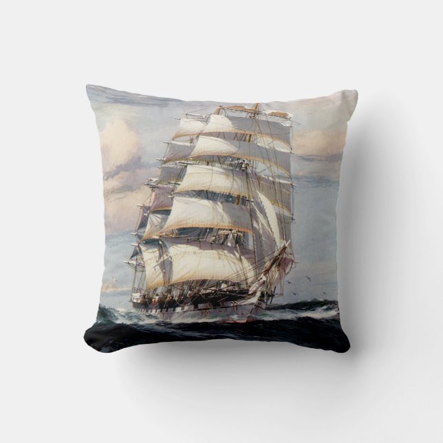 Hohes Schiff Thessalus Kissen (Vorderseite)