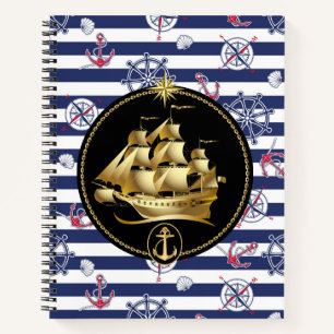 Hohes Segelschiff Spiralblock Notizbuch