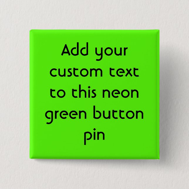 Hohes Sicht-Neon-Grün Button (Vorderseite)