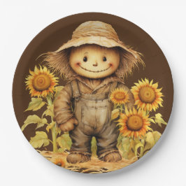 Höhle mit Sonnenblume Pappteller