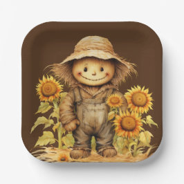 Höhle mit Sonnenblume Pappteller