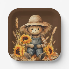 Höhle mit Sonnenblume Pappteller