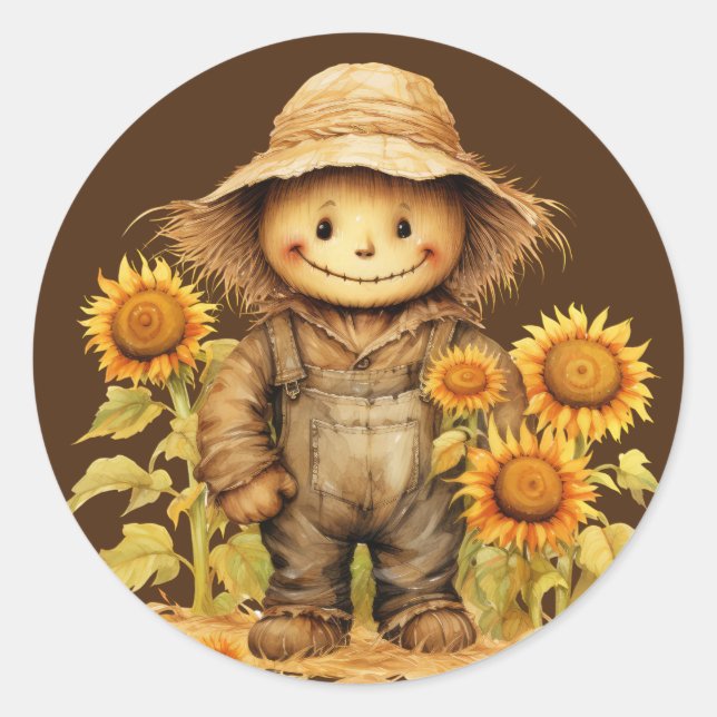 Höhle mit Sonnenblume Runder Aufkleber (Vorderseite)