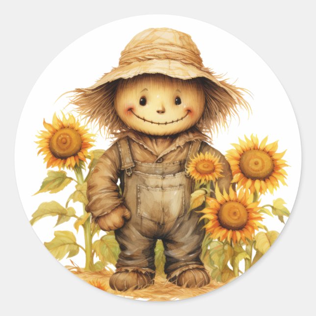Höhle mit Sonnenblume Runder Aufkleber (Vorderseite)