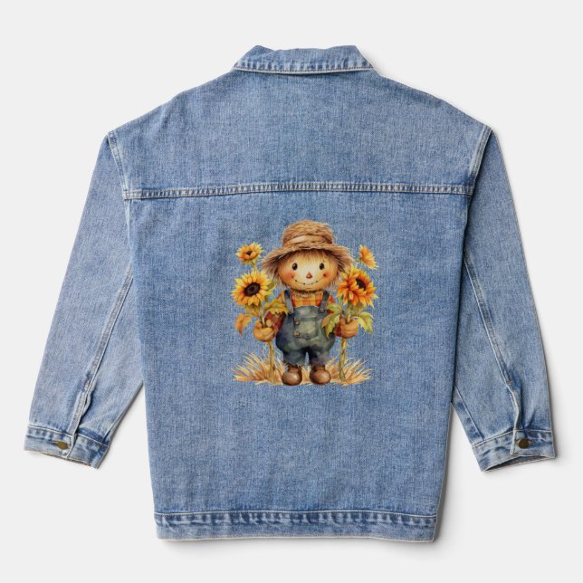 Höhle mit Sonnenblumen Jeansjacke (Rückseite)