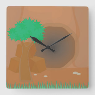 Höhle Quadratische Wanduhr