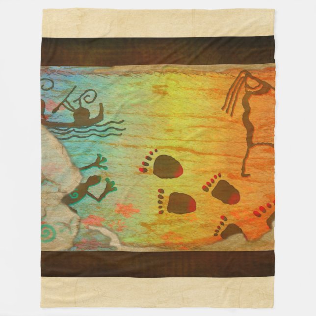 Höhle Wohnende Native American Fleece Blanket (Vorderseite)