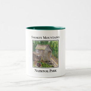 Höhlen Cove Grist Mill, Smokey Mountains National Zweifarbige Tasse