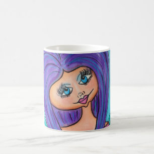 Höhlen-Frauen-Tassen - lila Kaffeetasse