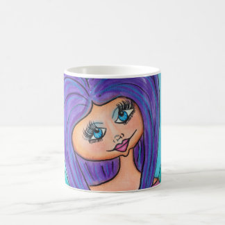 Höhlen-Frauen-Tassen - lila Kaffeetasse