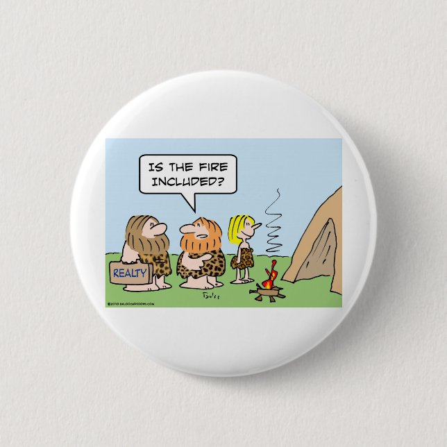 Höhlenbewohnergrundstückfeuer eingeschlossen button (Vorderseite)
