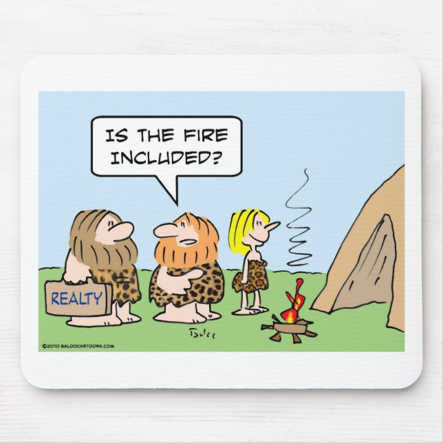 Höhlenbewohnergrundstückfeuer eingeschlossen mousepad (Vorne)