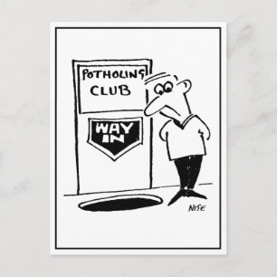 Höhlenforscherclub-Eingang im Boden. Lustig Postkarte