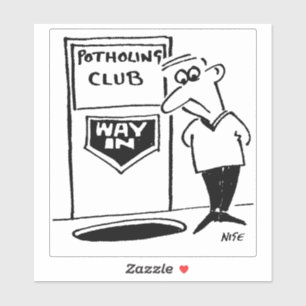 Höhlenforscherclub-Eingang Karikatur. Aufkleber