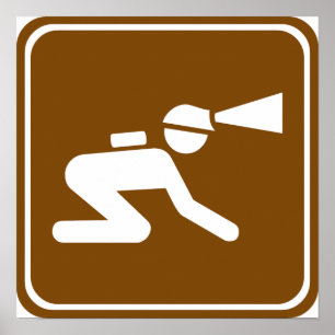 Höhlenkunden-Landstraßen-Zeichen Poster