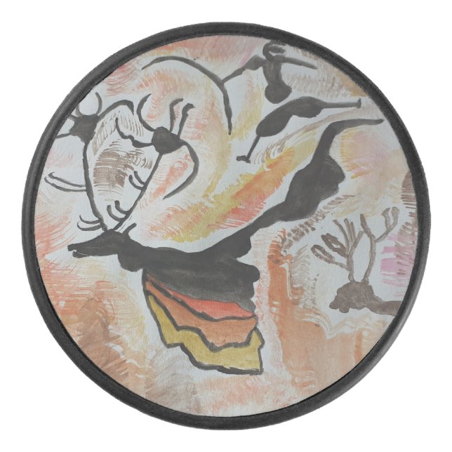 Höhlenkunst Abstrakt Eishockey Puck (Vorderseite)