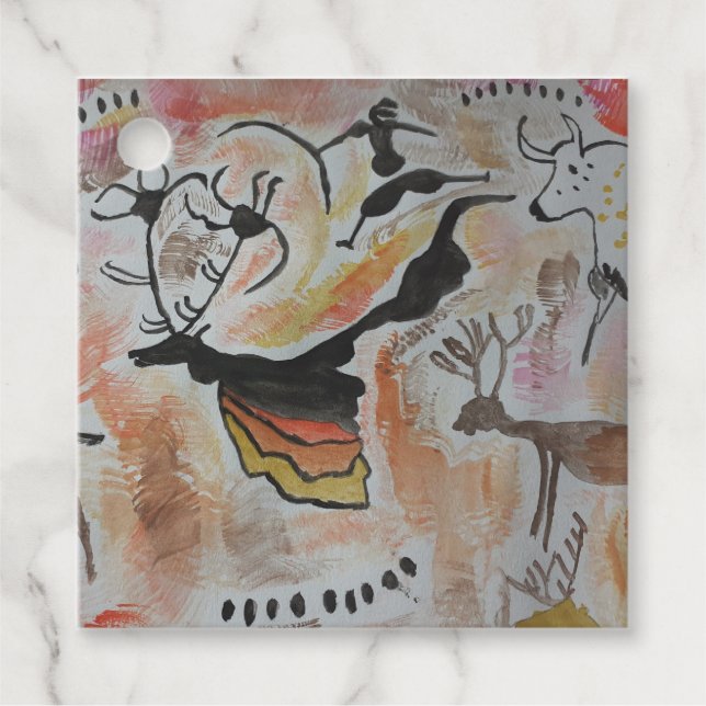 Höhlenkunst Abstrakt Geschenkanhänger (Vorderseite)