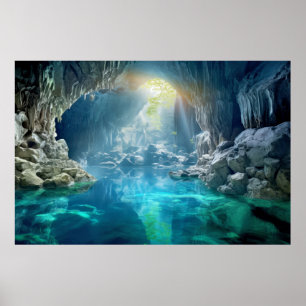 Höhlenlandschaft Meditation Ruhe Poster
