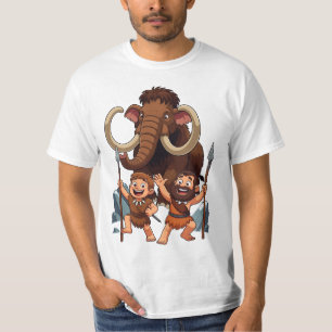 Höhlenmensch-Vater und Sohn jagen Mammuts T-Shirt