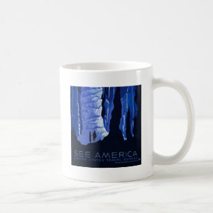 Höhlenreise Kavernen Vintage-Reiseposter Kaffeetasse