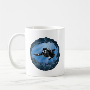Höhlentauchen Kunst - Unterwasser-Taucher Kaffeetasse