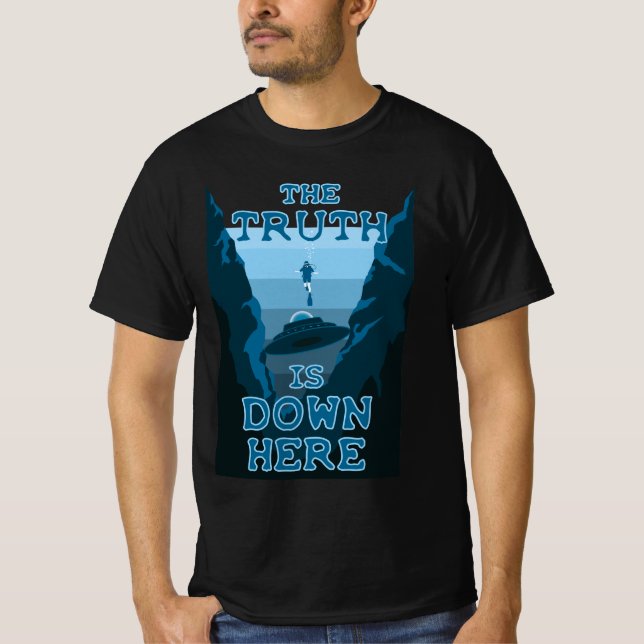 Höhlentauchen & UFO - Die Wahrheit ist hier unten T-Shirt (Vorderseite)