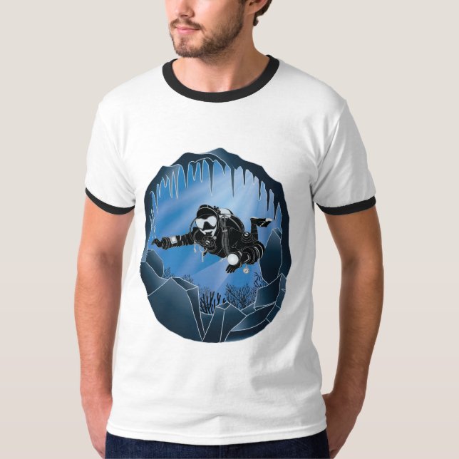 Höhlentauchen - Unterwassertaucher T-Shirt (Vorderseite)